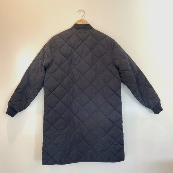 Frank and Oak Quilted Maxi Bomber in Black <size L > - Picture 2 of 7